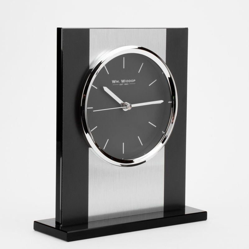 Wm Widdop Analog Crystal Quartz Tabletop Clock in Black/White Wayfair